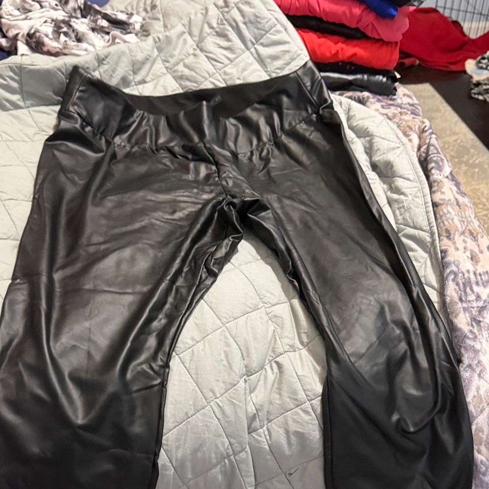 Lane Bryant Black Faux Leather Leggings
